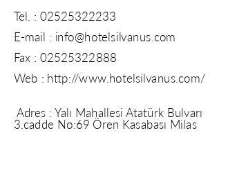 Hotel Silvanus iletiim bilgileri
